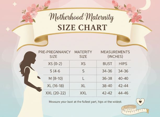 motherhood maternity size chart