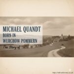 An old, sepia-toned map of the historical region of Pomerania, with a magnifying glass focused on the area of Wurchow.