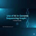  Illustration of a digital DNA strand transforming into a complex data graph with AI network nodes.
