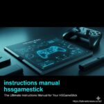 A person's hands holding a wireless retro-style game controller with an HSSGameStick and television in the background.