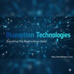 A team of diverse technology professionals collaborating on a software project for Blueoption Technologies.