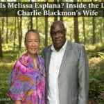 Melissa Esplana and Charlie Blackmon smiling together at a baseball event.