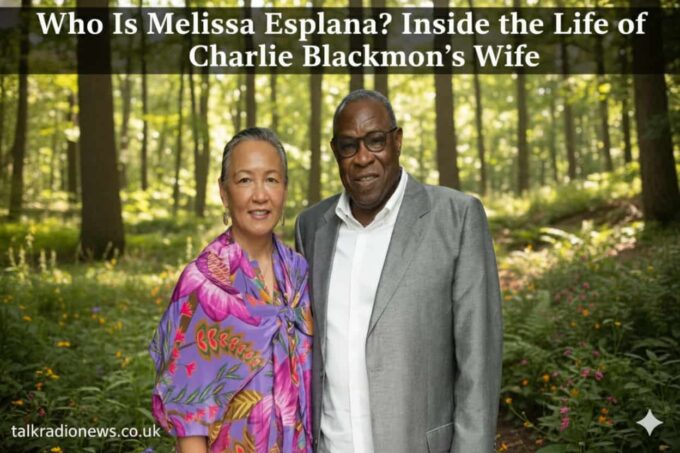 Melissa Esplana and Charlie Blackmon smiling together at a baseball event.