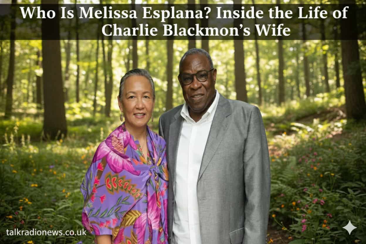 Melissa Esplana and Charlie Blackmon smiling together at a baseball event.