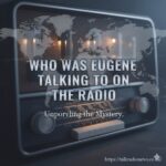 Eugene Porter from The Walking Dead, wearing headphones and looking intently at a ham radio setup in a dimly lit room.