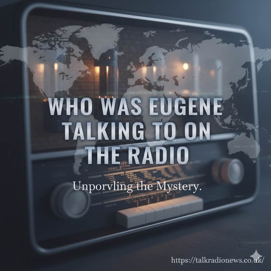 Eugene Porter from The Walking Dead, wearing headphones and looking intently at a ham radio setup in a dimly lit room.