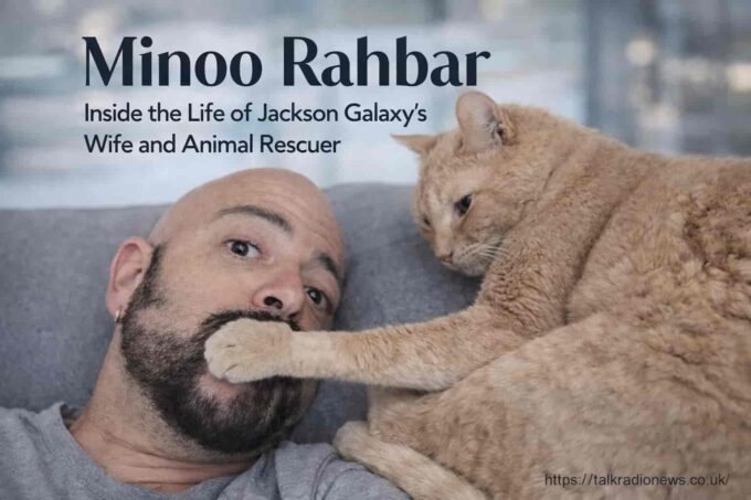 Minoo Rahbar with Jackson Galaxy at an animal rescue event.