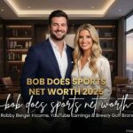 Robby Berger, Joey Coldcuts, and Fat Perez of Bob Does Sports on a golf course, showcasing Breezy Golf apparel and clubs.