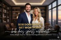 Robby Berger, Joey Coldcuts, and Fat Perez of Bob Does Sports on a golf course, showcasing Breezy Golf apparel and clubs.