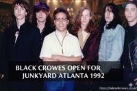 A vintage-style concert poster with logos for The Black Crowes and Junkyard, with "Atlanta 1992" text overlaid.