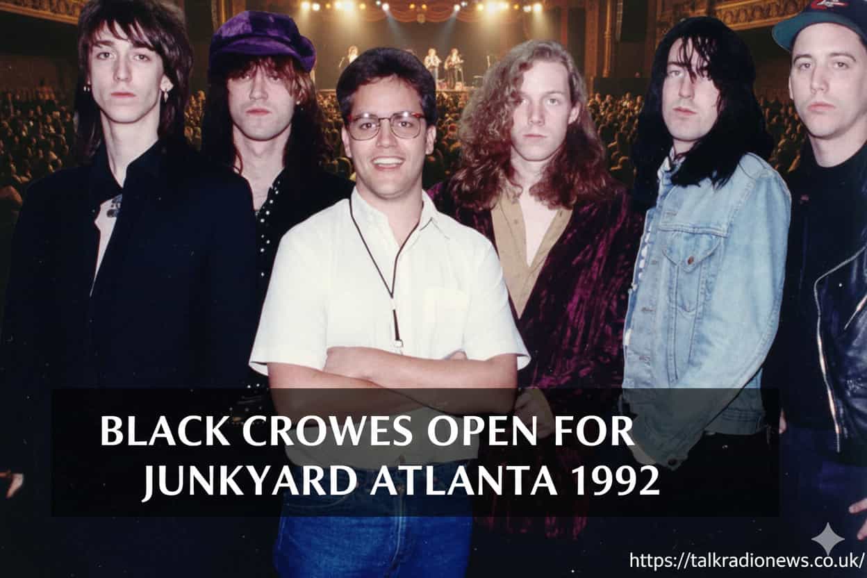 A vintage-style concert poster with logos for The Black Crowes and Junkyard, with "Atlanta 1992" text overlaid.