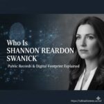 Silhouette of a person using a laptop to search for Shannon Reardon Swanick public records.