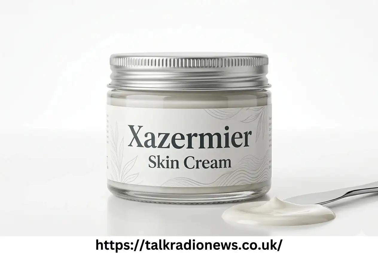 Xazermier Skin Cream jar with smooth texture, designed for hydration and skin barrier support