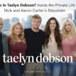 Taelyn Dobson with Nick and Aaron Carter family illustration