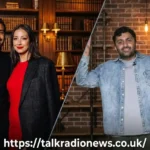 Nimesh Patel with his wife Amy Amin at a private event