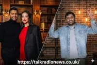 Nimesh Patel with his wife Amy Amin at a private event