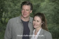 Lupe Gidley, American actress and wife of Christopher McDonald, posing gracefully in a casual setting